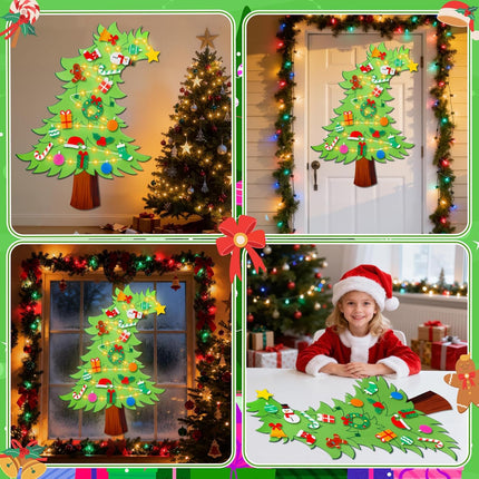 3FT Felt Xmas Tree Set – Toddlers DIY Wall Hanging Christmas Decorations