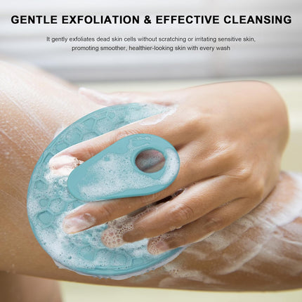 Silicone Body Scrubber – Gentle Exfoliating, Deep Clean, Dark Green & Pink