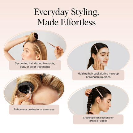 6PCS 3.5" Aluminum Duckbill Hair Clips Alligator Salon Styling Rose Gold