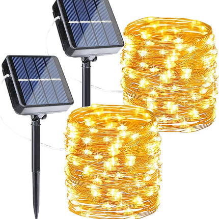 2-Pack 80FT Solar Fairy Lights – 240LED, 8 Lighting Modes for Outdoor Decorations