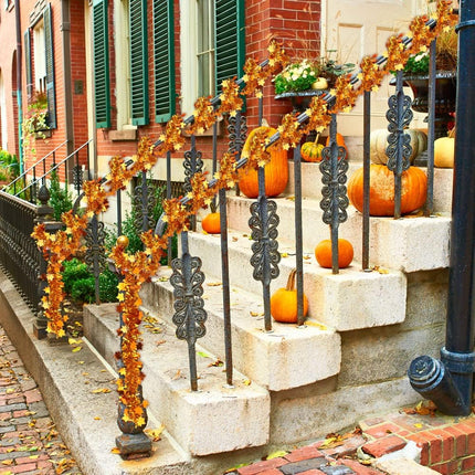 DIYDEC Maple Leaf Tinsel Garland – 33FT Golden Copper Hanging Fall Party Décor