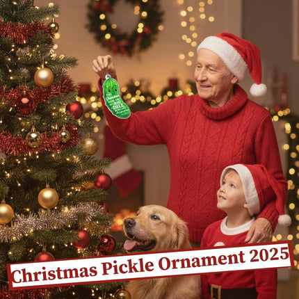Funny Grandpa Pickle Ornament – Crystal Christmas Tree Decoration Gift