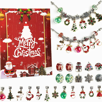 Christmas Advent Calendar 2025, 24 Days of Bracelets for Girls, Countdown to Christmas