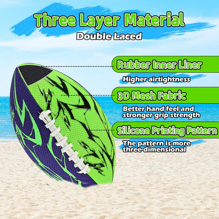 2 Pack Pool Football Water Football Set with Pump Net Bag Beach Ball Kids 8+