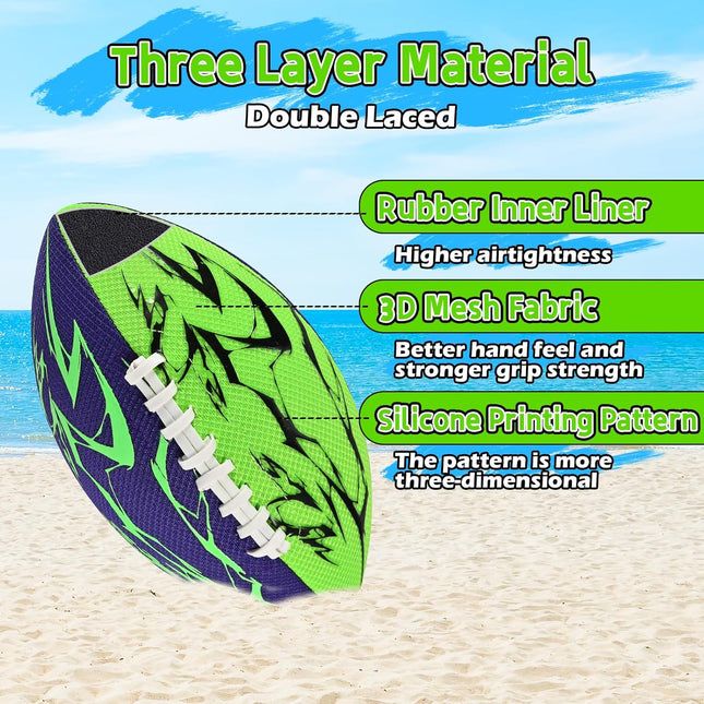 2 Pack Pool Football Water Football Set with Pump Net Bag Beach Ball Kids 8+