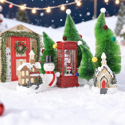 6PCS Wonky Table Christmas Trees Whimsical Bendable Tabletop Holiday Decor