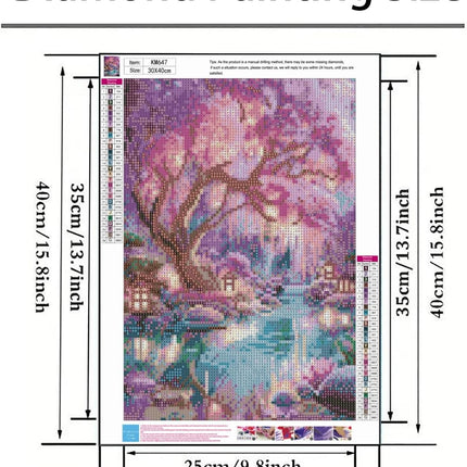 Glowing Dream Forest Diamond Painting Kit, 11.8x15.8in 5D Full Drill Round Art