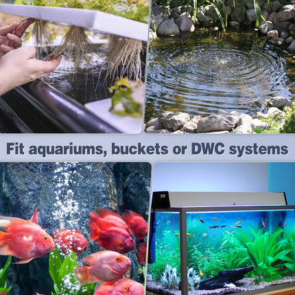 Adjustable Aquarium Air Pump 50 GPH Dual Outlet, Ultra Quiet 1.25W Fish Tank Aerator