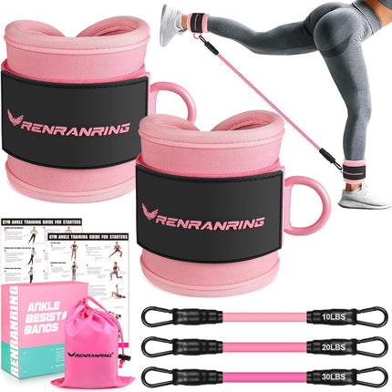 Ankle Resistance Bands with Cuffs: Glutes & Leg Workout Equipment for Women