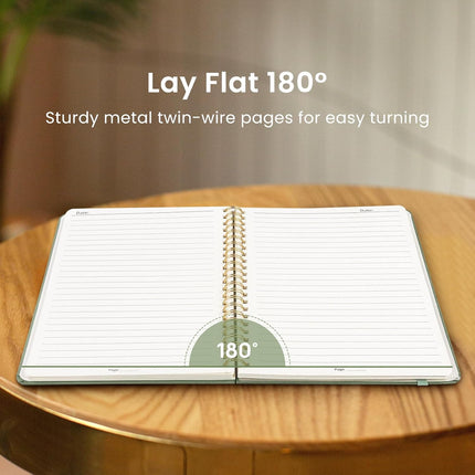 Lined Spiral Notebook A5 – 140 Pages, College Ruled, Hardcover, Green