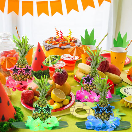 6-Set Christmas Pineapple Table Centerpieces – Tropical Luau Party Decorations