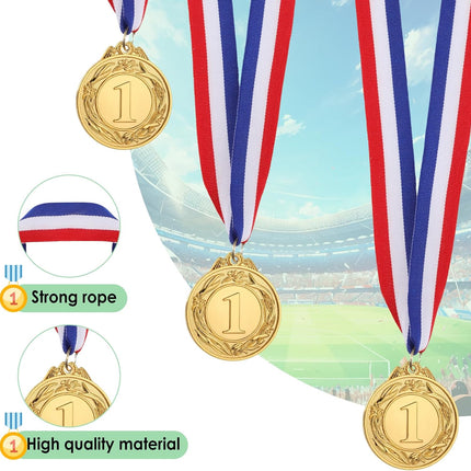 12 Piece Winner Award Medals 2 Inch Zinc Alloy Olympic Sports Champions Gold Silver Bronze