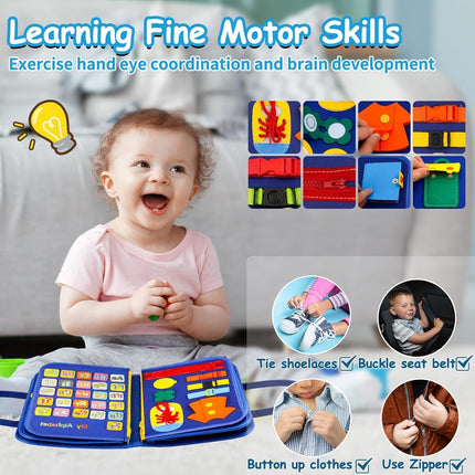 Toddler Busy Board Montessori Sensory Toy for Boys with Learning Activities