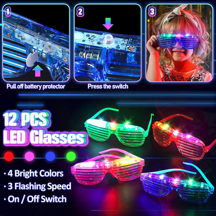 150PCS Glow in the Dark Party Supplies for Kids & Adults, Glow Sticks & Accessories