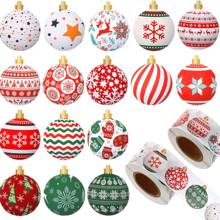 1000PCS Christmas Ornament Stickers – 1.5" Snowflake Roll for Holiday Favors