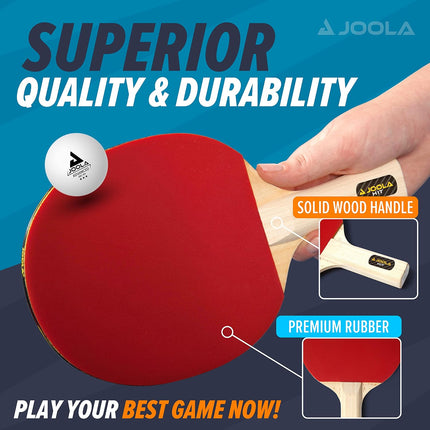 Tournament Level Ping Pong Rackets Set with Carrying Case Indoor Outdoor