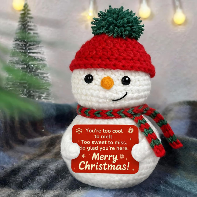 Christmas Crochet Snowman – Small Holiday Decor & Stocking Stuffer for Friends