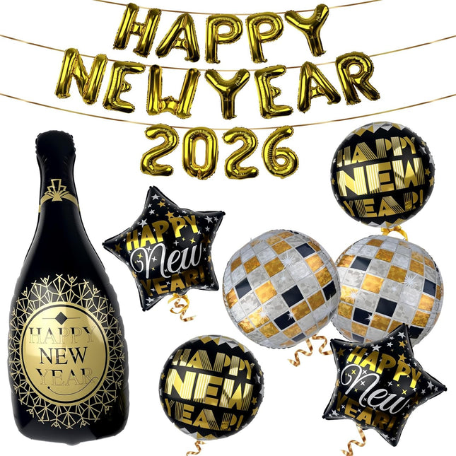 2026 Giant 40in Balloons NYE Party Decorations Happy New Year Supplies