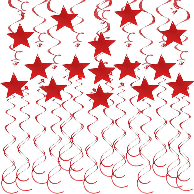 Patriotic Star Swirl Streamers Garland 4th of July Memorial Day Decor