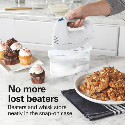 Hamilton Beach 6-Speed Electric Hand Mixer 250W with QuickBurst, Beaters and Storage Case
