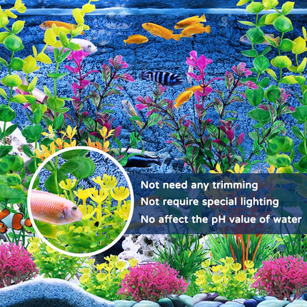 25 Pack Artificial Aquarium Plants Fish Tank Decorations Colorful Plastic Plants Fish Tanks