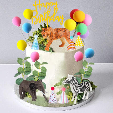 Safari Animal Cake Toppers – Jungle Themed Party Decorations for Birthday & Baby Shower
