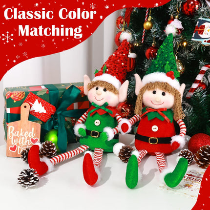 Christmas Gnomes Decoration Pack, Plush Sequin Swedish Tomte for Festive Decor