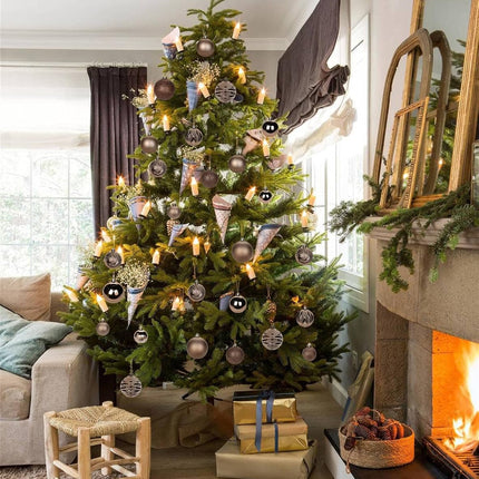 36-Piece Brown Christmas Tree Ornaments – Mini 1.57" Shatterproof Balls for Holiday Décor