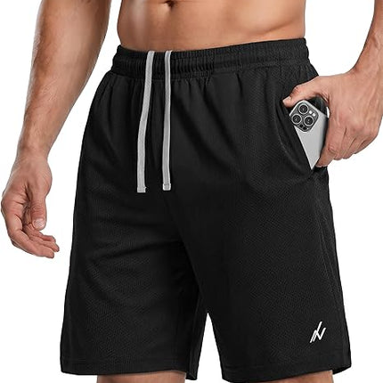 Men's Quick Dry Athletic Shorts with Pockets for Running & Gym Workout