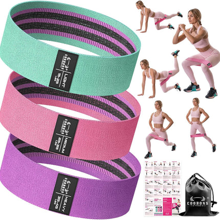 Fabric Resistance Bands for Workouts: Booty Bands for Legs, Glutes, Pilates & Yoga