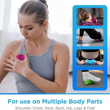 3 in 1 Hot Cold Massage Roller Set for Foot Back Pain Trigger Therapy