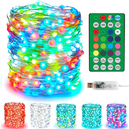 100 LED 33ft Color Changing Twinkle Lights with Remote for Indoor/Outdoor