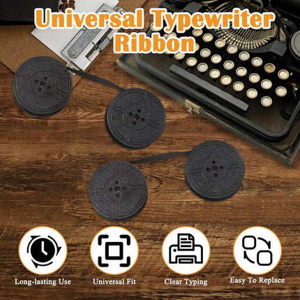 2 Pair Black Typewriter Ribbon Twin Spool Universal Ink Ribbon Replacement Set