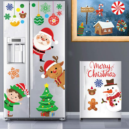 96PCS Removable Christmas Wall Decals, Santa, Snowman, Reindeer Xmas Stickers