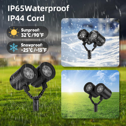 Christmas Snowflake Projector Lights Double Head LED with Timer, Waterproof