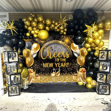 Cheers to the New Year 7x5FT Banner Photo Background NYE 2026 Party Supplies