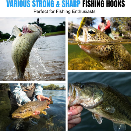 147-Piece Fishing Tackle Kit – Hooks, Bobbers, Sinkers for Bass & Trout