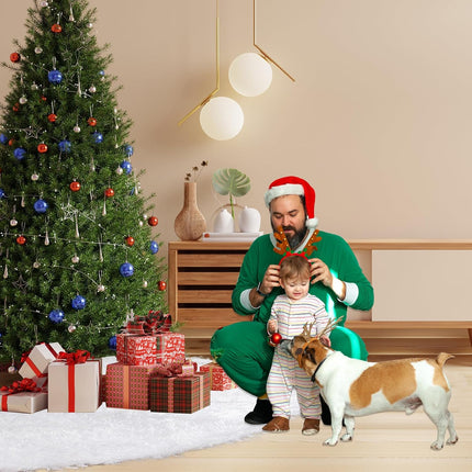 48" White Plush Faux Fur Christmas Tree Skirt – Fits 7.5-9 ft Trees, Snowy Decor