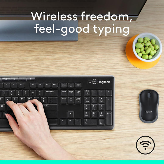 MK270 Compact Wireless Keyboard Mouse Set for PC Laptop with USB Receiver
