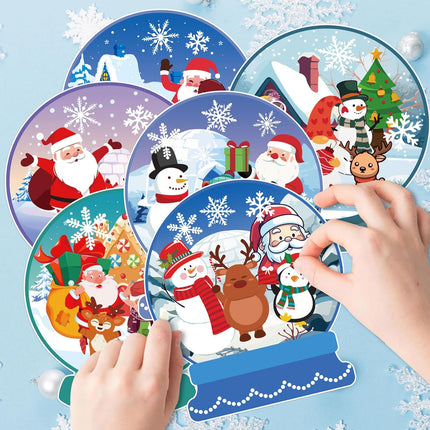 24 PCS Winter Christmas Craft Kits Snowman Stickers DIY Xmas Ornaments