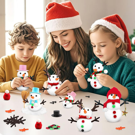 12 DIY Snowman Ornament Kits Holiday Air Dry Clay Crafts for Kids & Favors