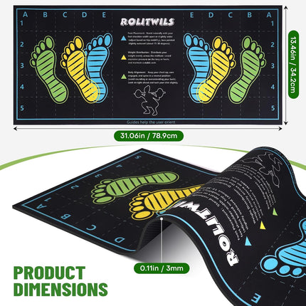 Anti Slip Squat Exercise Mat with Foot Placement Guide for Home Fitness