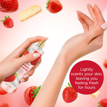 Strawberry Cheesecake Body Mist, Long-Lasting Fragrance, 8 fl oz, 2-Pack