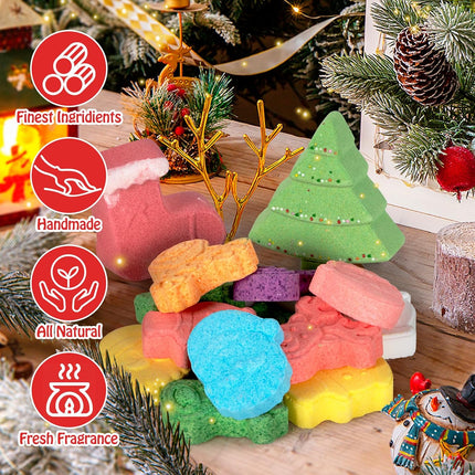 Mini Christmas Bath Bombs Gift Set 14PCS | Fun Holiday Fizzies for All Ages