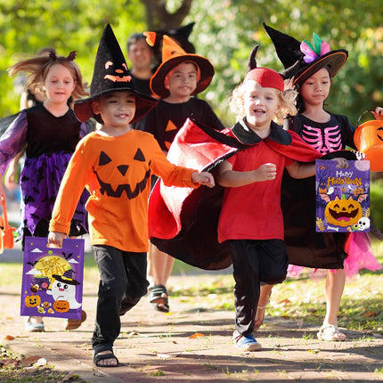 40-Piece Halloween Treat Bags with Handles, Ghost Pumpkin Trick-or-Treat Goodie Bags