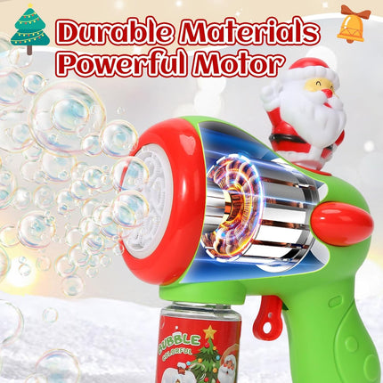 Christmas Bubble Gun Set for Kids 2 Pack Santa Bubble Machine Party Favors