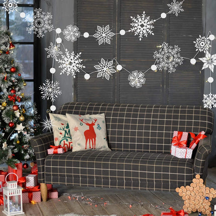 Christmas Snowflake Garland 16.4FT | Hanging Ornaments for Home & Party