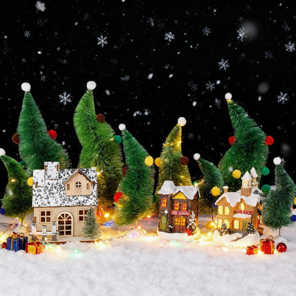 6PCS Wonky Table Christmas Trees Whimsical Bendable Tabletop Holiday Decor