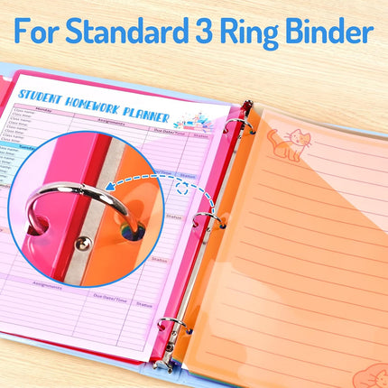 8-Tab Dividers with Pockets – 1 Set for 3-Ring Binders, Multicolor