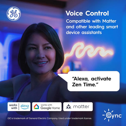 GE Cync A19 Smart LED Light Bulbs 2 Pack, WiFi Bluetooth Colour Changing, Alexa Compatible